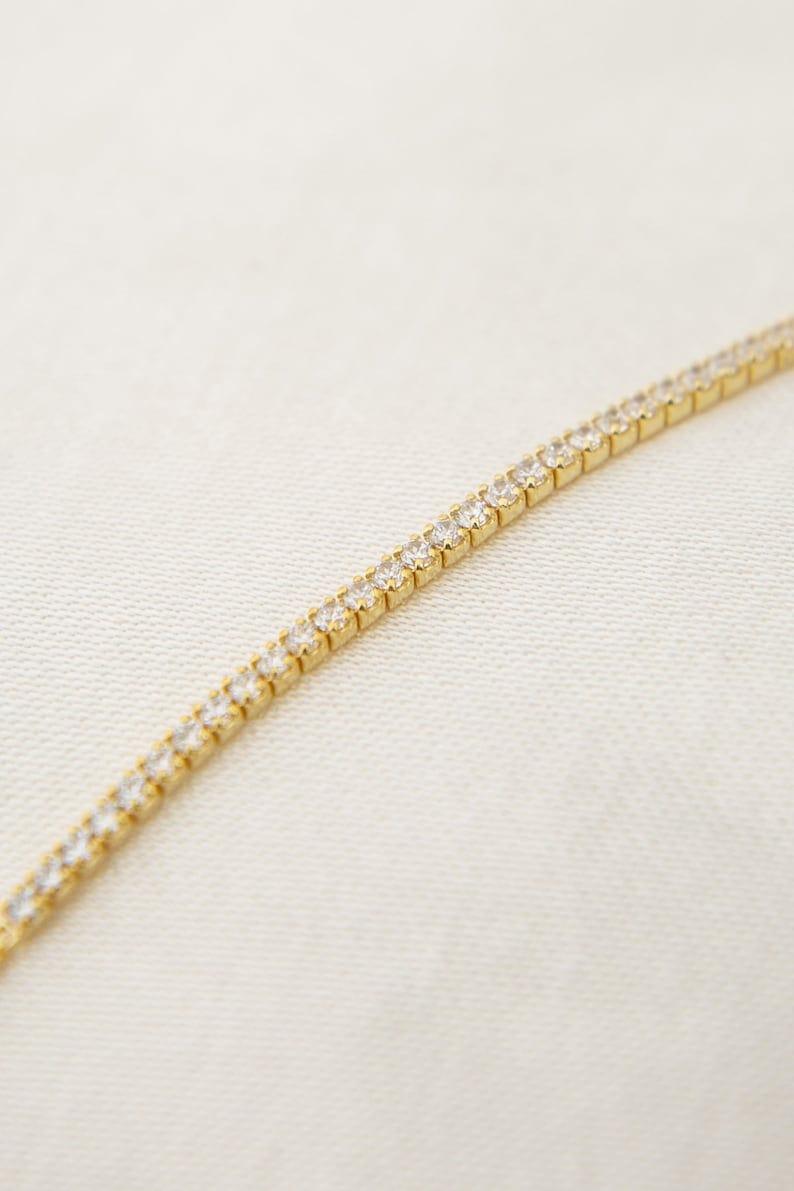 14k Solid Gold Lab Grown-CVD Diamonds Delicate Tennis Bracelet - JBR Jeweler