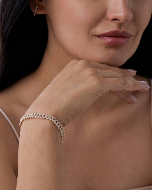 14k Solid Gold Lab Grown Diamond Cuban Link Bracelet - JBR Jeweler