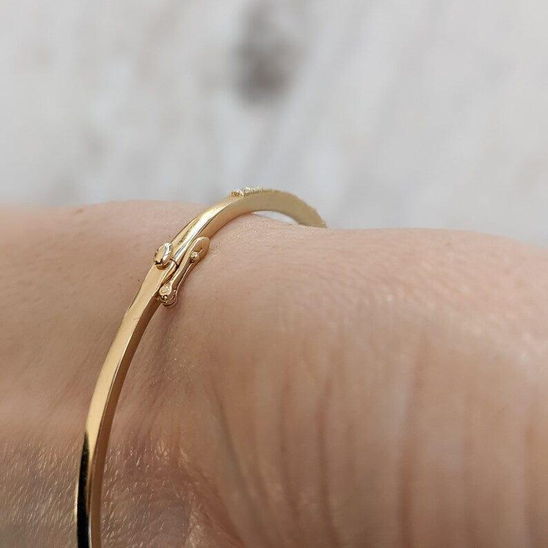 14k Solid Gold Lab Grown Diamond Tennis Bangle Bracelet - JBR Jeweler