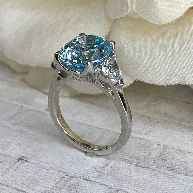 Real Aquamarine Solitaire Ring for Women, March Birthstone Ring - AAA  Grade, 14K Yellow Gold, US 3.00 - Walmart.com
