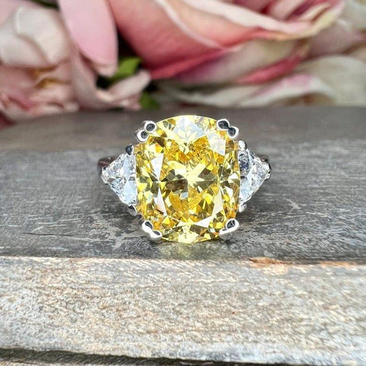 14K Solid Gold Oval Cut Yellow Topaz Double Prong Gemstone Ring - JBR Jeweler