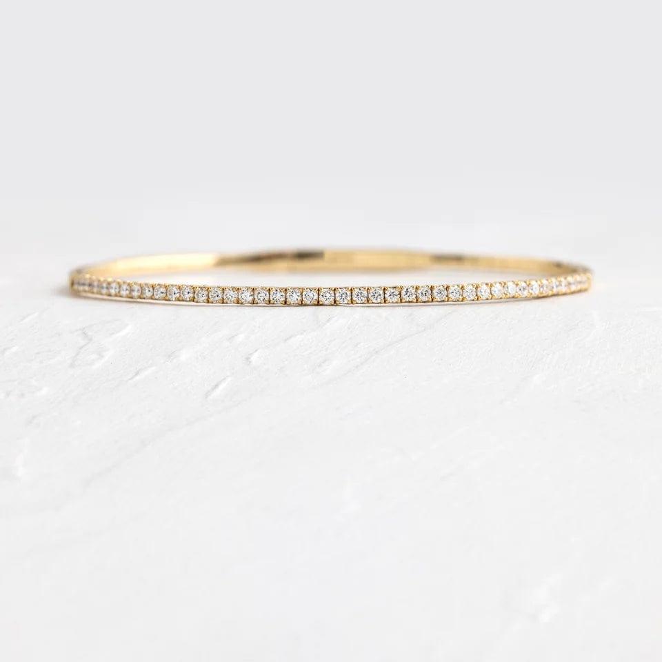 14k Solid Gold Round Shaped Lab Grown Tennis Wisp Bracelet - JBR Jeweler