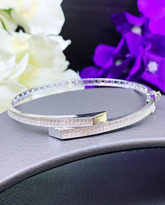 JBR Jeweler Moissanite Bracelet 14k Solid Gold Stackable Designer Bracelet