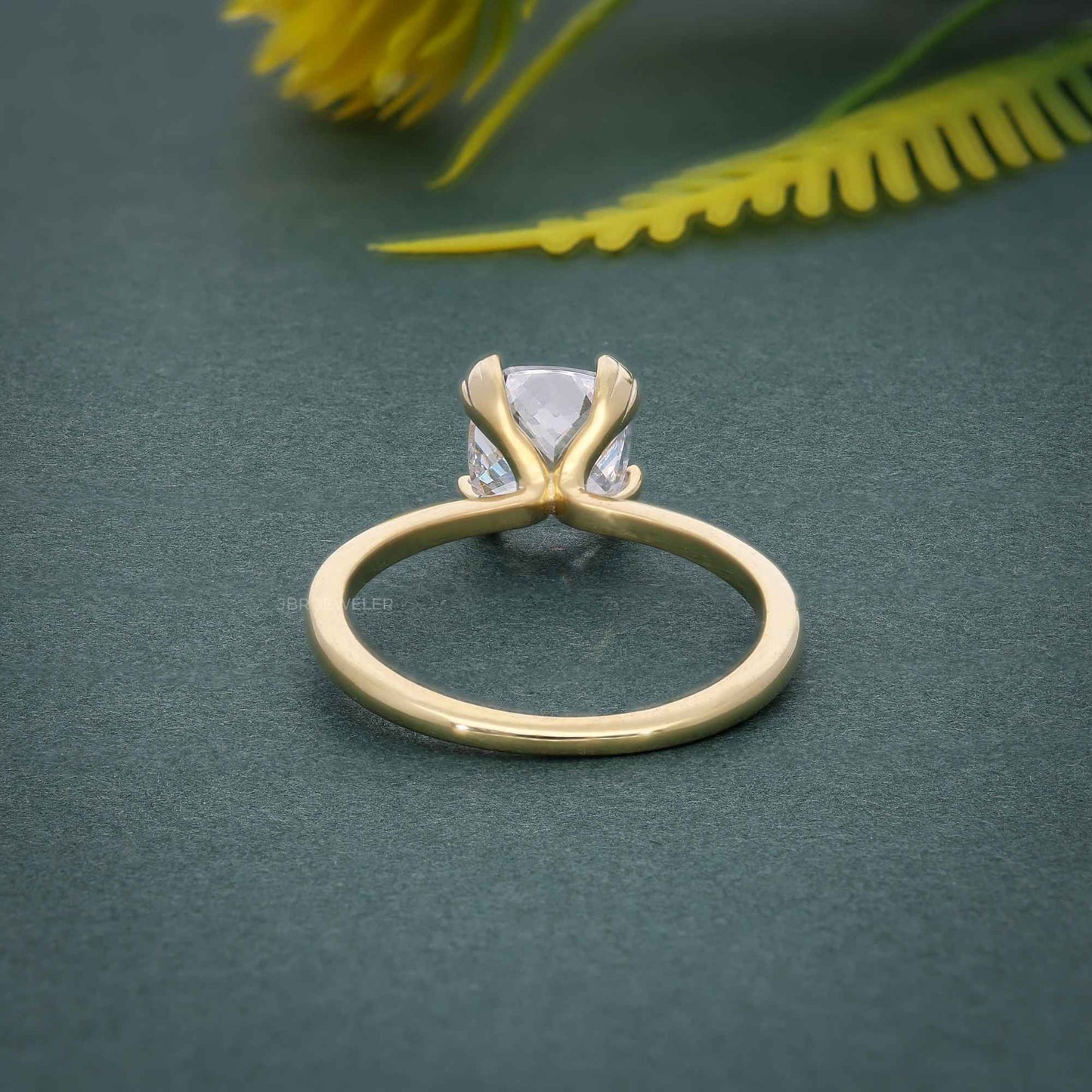Triple Prong Cushion Cut Lab Grown Diamond Engagement Ring