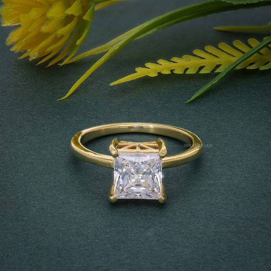 Art Deco Princess Cut Lab Grown Diamond Solitaire Ring