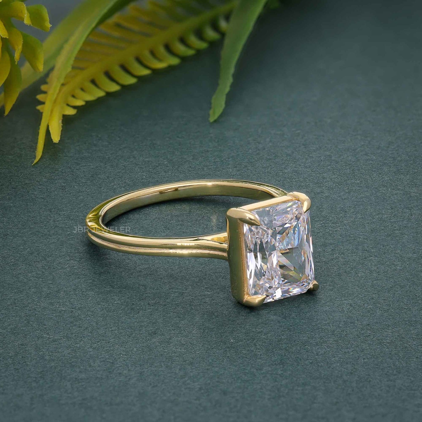 Silhouette Radiant Lab Grown Diamond Engagement Ring