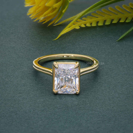 Silhouette Radiant Lab Grown Diamond Engagement Ring