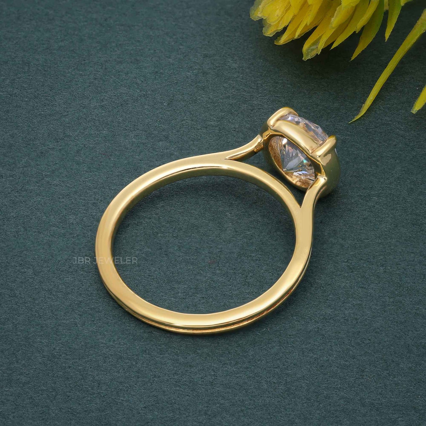Silhouette Round Lab Grown Diamond Solitaire Ring