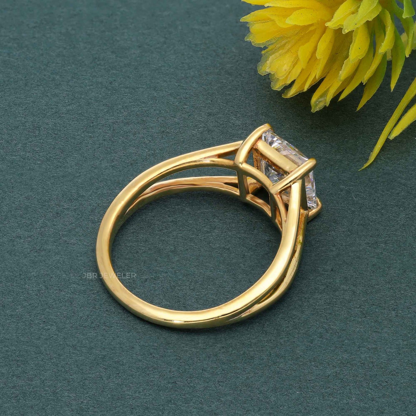 Split Shank Princess Cut Lab Grown Diamond Solitaire Ring