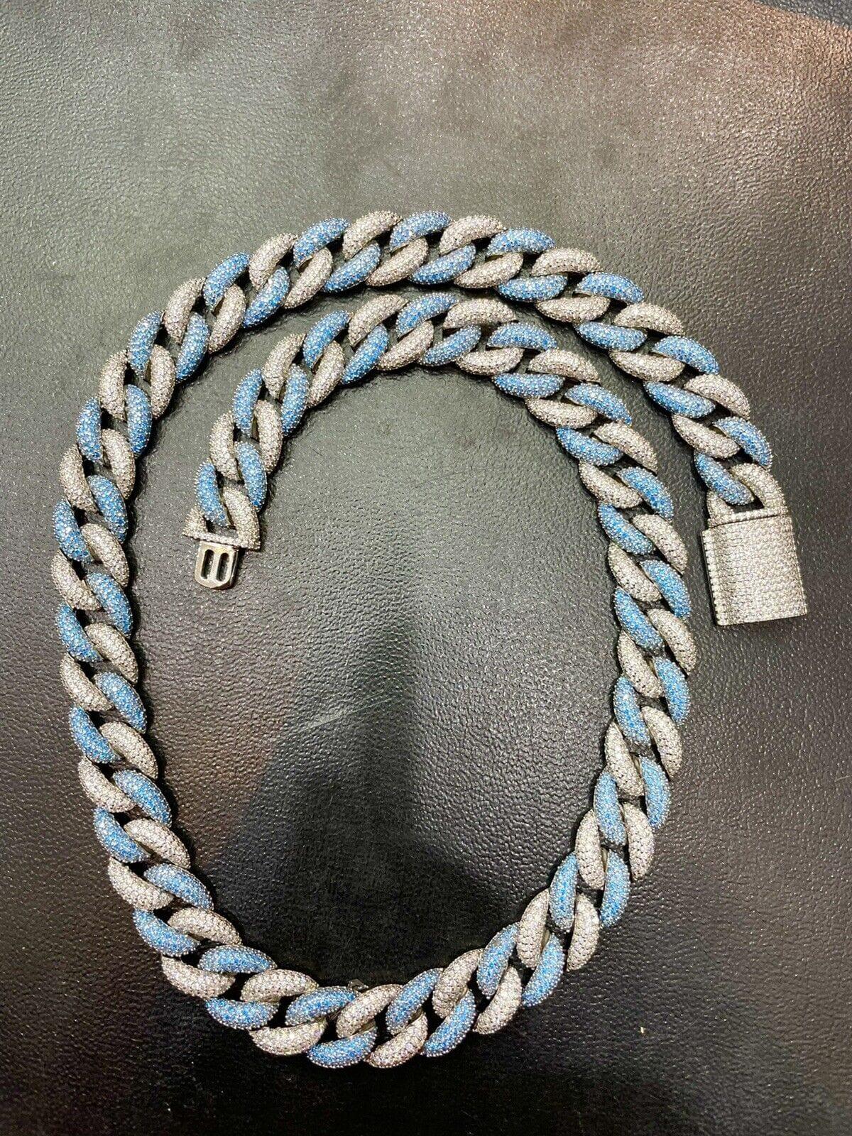 Blue diamond clearance cuban chain