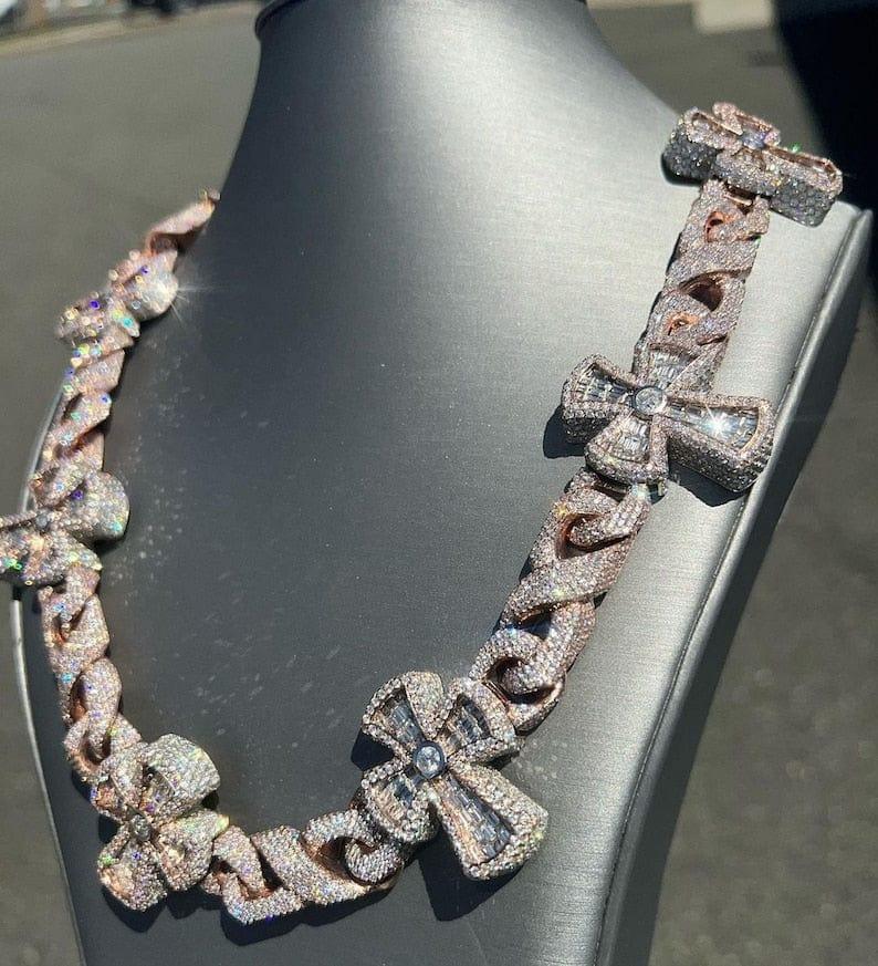 18 mm Heavy Baguette Moissanite Diamonds Cuban Link Men's Iced out Rapper Chain - JBR Jeweler