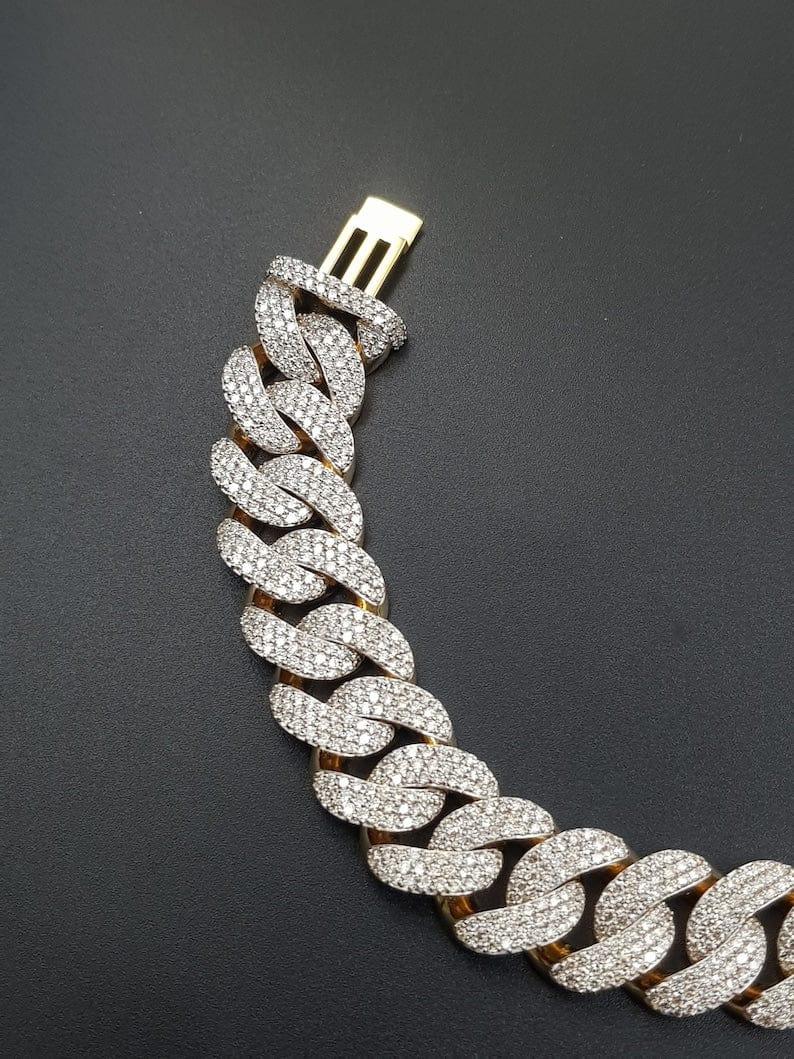 G/H Finish Product Iced Out Diamond 14K White Gold Miami Cuban Link Bracelet  For Womens, 230 G at Rs 30000/piece in Surat