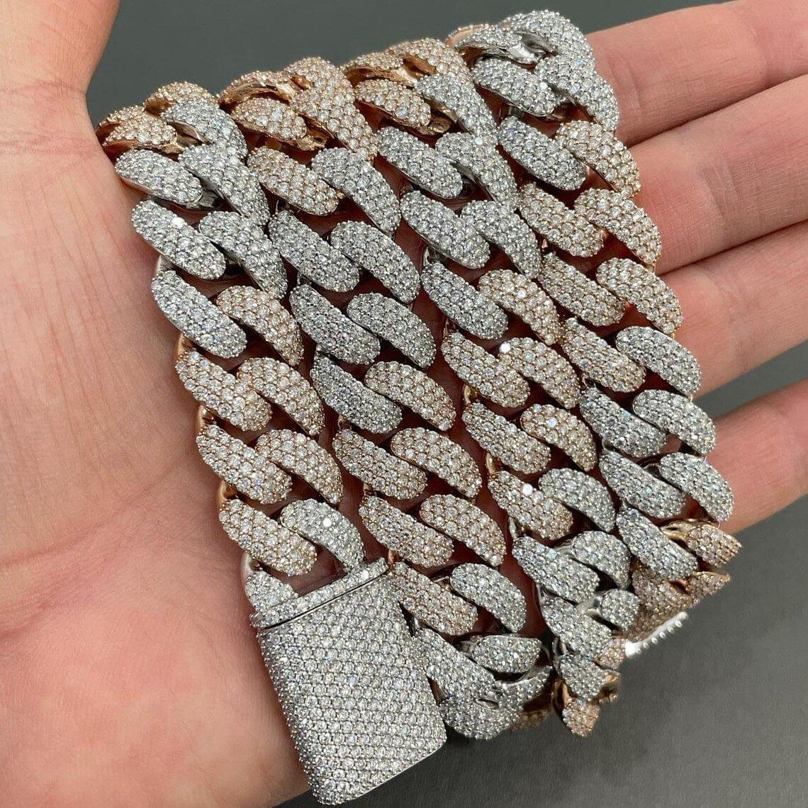Cuban link chain two tone discount