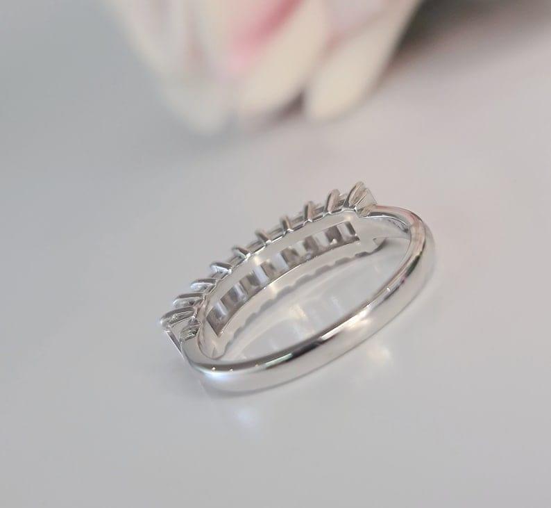 1CT Baguette Lab-Grown Diamond Half Eternity Wedding Band - JBR Jeweler