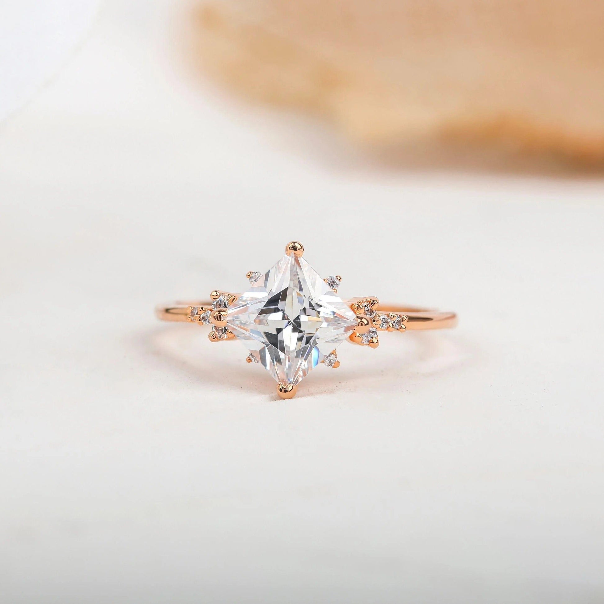 1CT Princess Cut Lab-Grown Diamond Basket Engagement Ring - JBR Jeweler