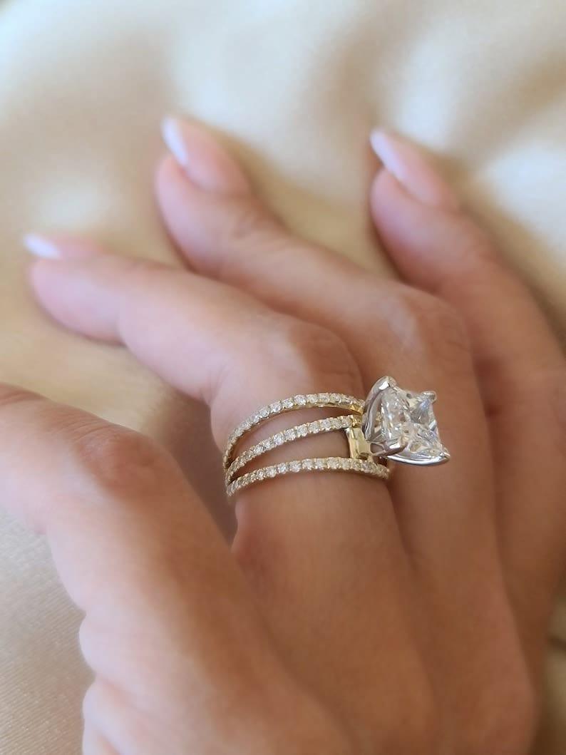 1CT Princess Cut Lab-Grown Diamond Celebrity Engagement Ring - JBR Jeweler