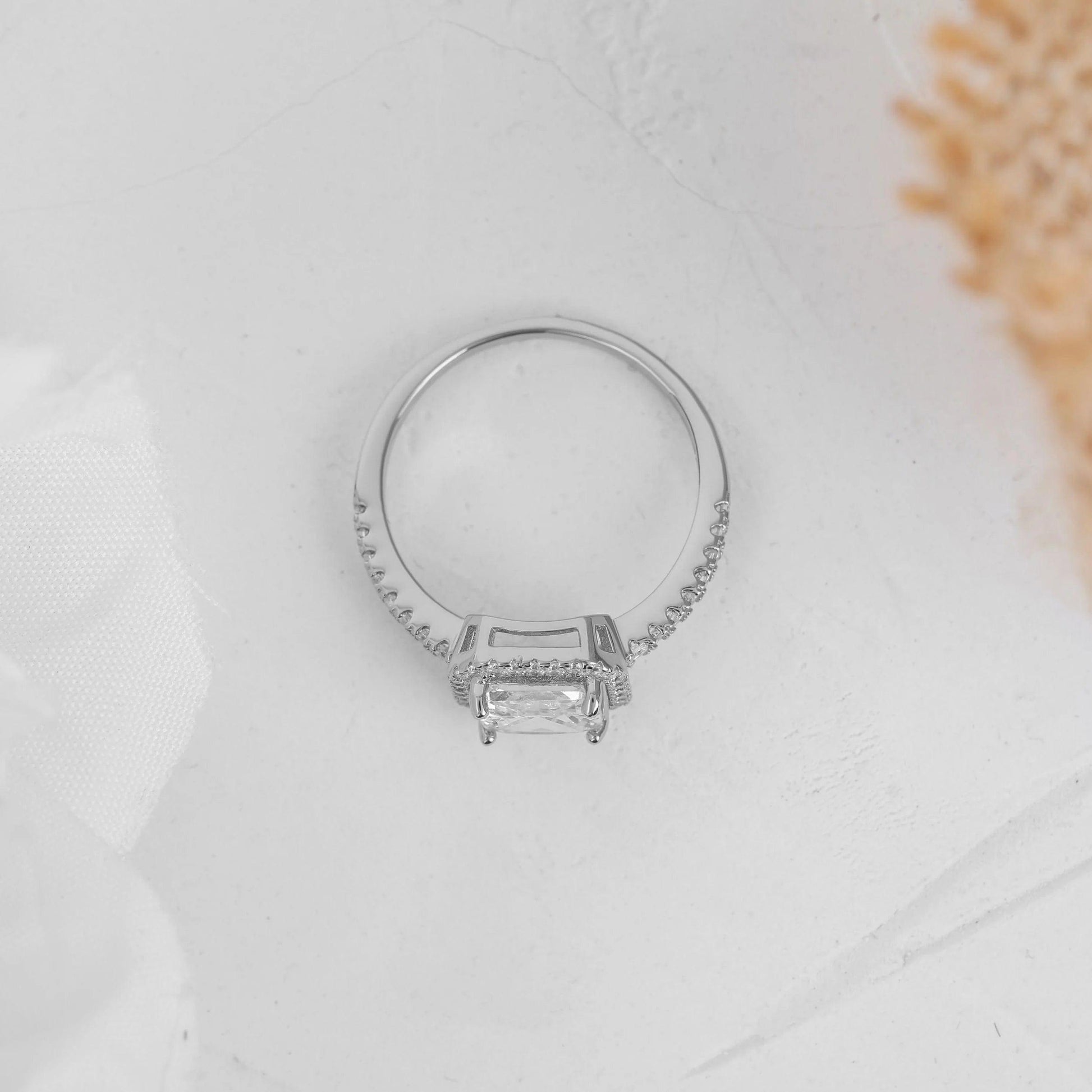 1CT Princess Cut Lab-Grown Diamond Halo Engagement Ring - JBR Jeweler