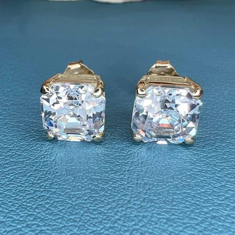 2.00 TCW Asscher Cut Moissanite Stud Earring - JBR Jeweler
