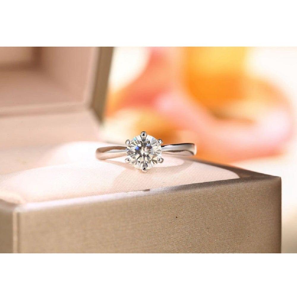 2.00CT Classic Round Cut White Gold Solitaire Moissanite Engagement Ring - JBR Jeweler
