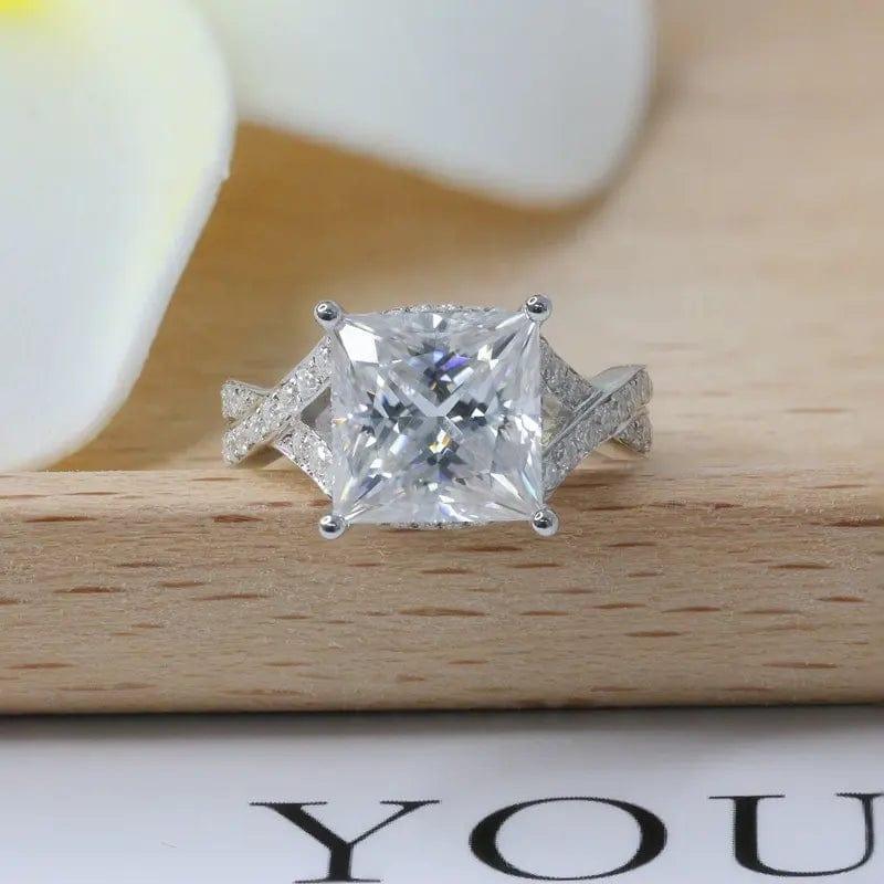 2.00CT Princess Cut Twist Moissanite Engagement Ring - JBR Jeweler