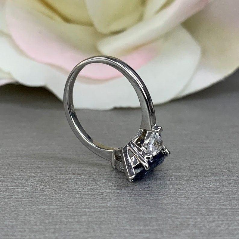 2.40ctw Marquise Sapphire Engagement Moissanite Ring - JBR Jeweler