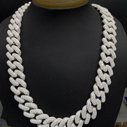 22 mm Round Moissanite Diamonds Studded Cuban Link Men's Iced out Rapper chains - JBR Jeweler