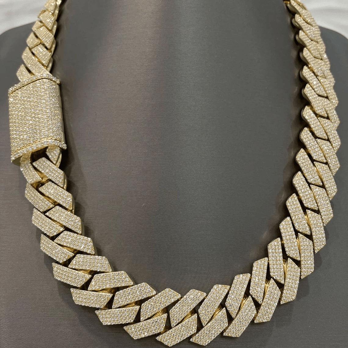 22mm Iced Out Miami Cuban Link Hip Hop Chain with Custom Box Clasp - JBR Jeweler