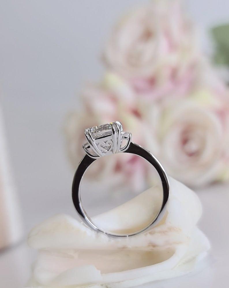 2CT Emerald Cut Certified Lab-Grown Diamond Ring wedding Bridal Set - JBR Jeweler