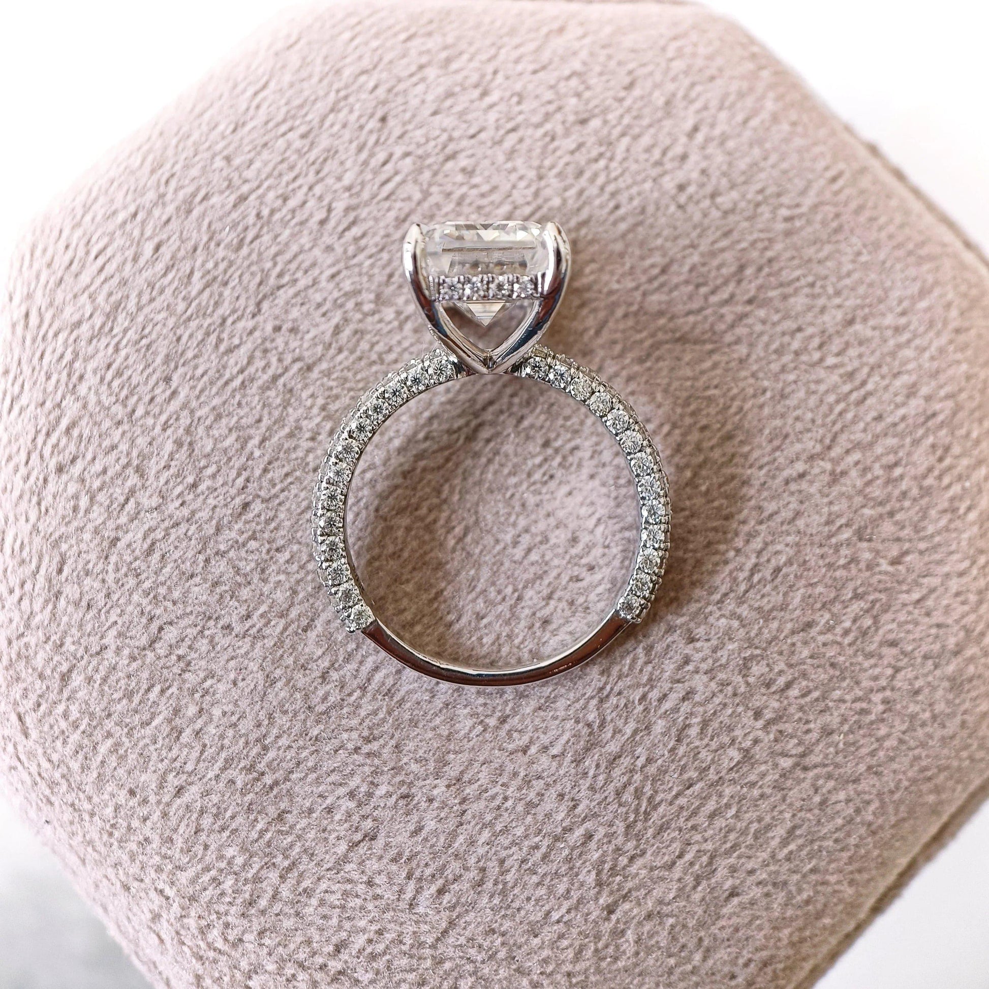 2CT Emerald Cut Halo Set Lab-Grown Diamond Engagement Ring - JBR Jeweler