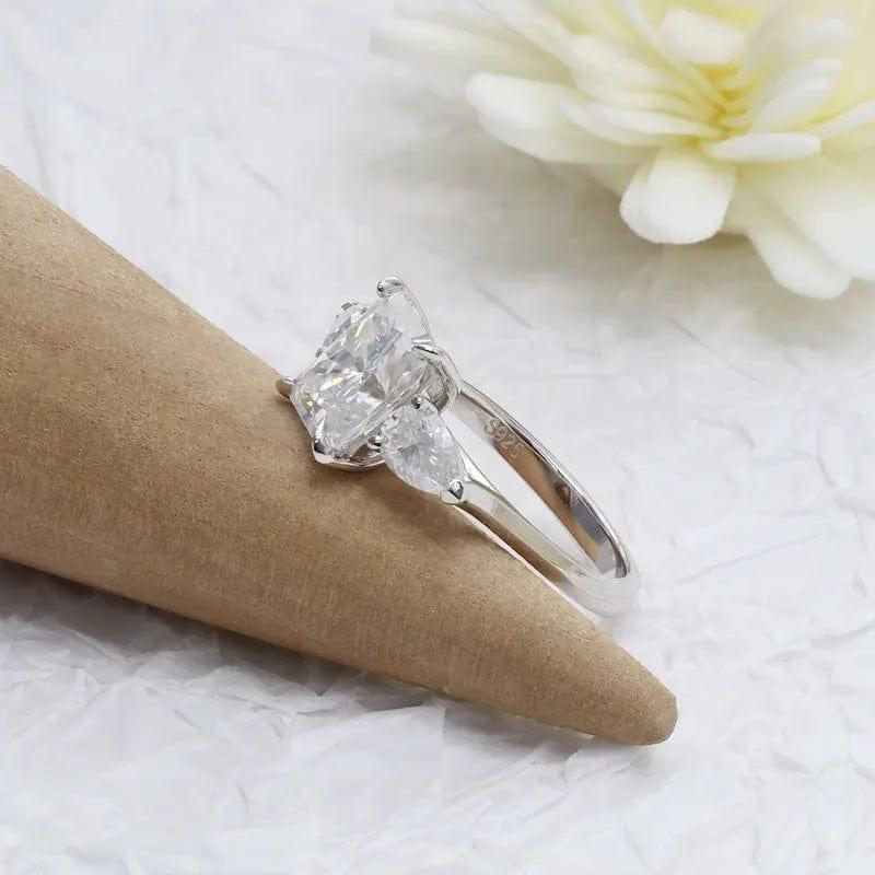 2Ct Radiant Cut Lab Grown Diamond Three Stone Engagement Ring - JBR Jeweler