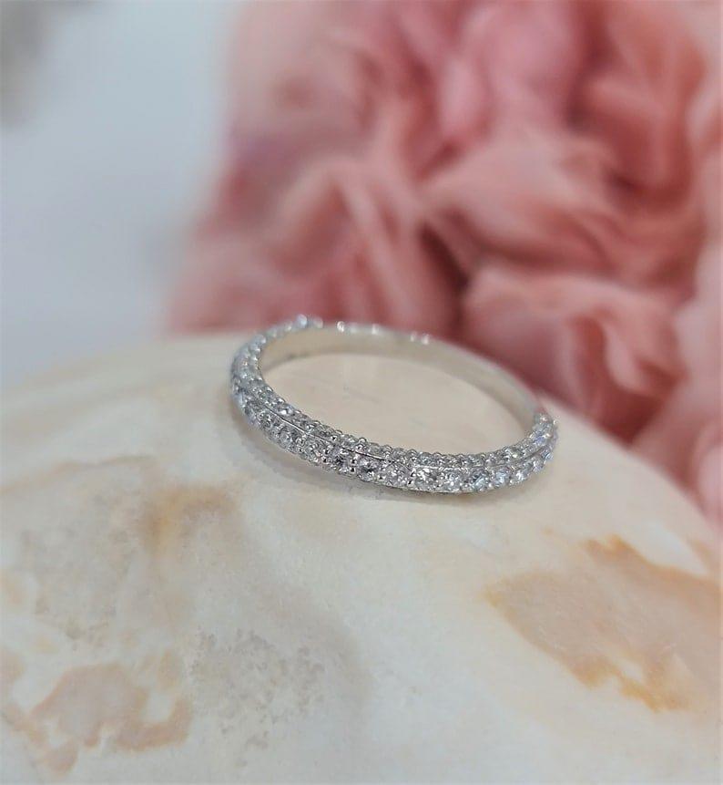 JBR Jeweler Lab Grown Bridal Set 2CT Round Cut Certified Lab-Grown Diamond Wedding Ring Set With Matching Band