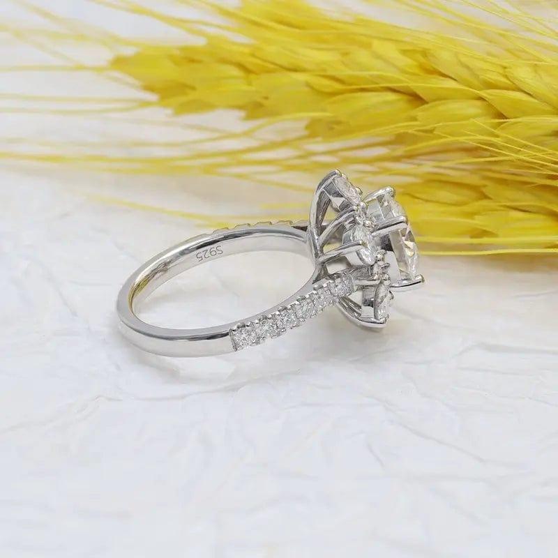 2Ct Round Cut Lab Grown-CVD Diamond Halo Engagement Ring - JBR Jeweler