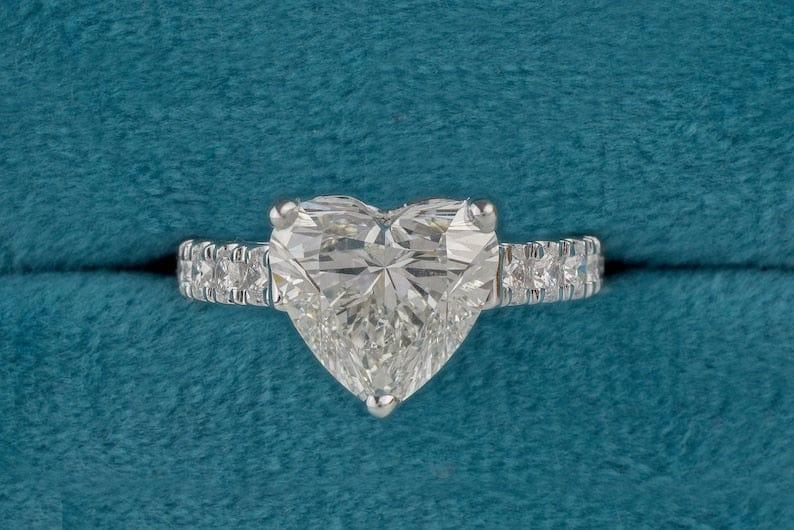 3.50CT Heart Lab-Grown Diamond Solitaire Engagement Ring - JBR Jeweler