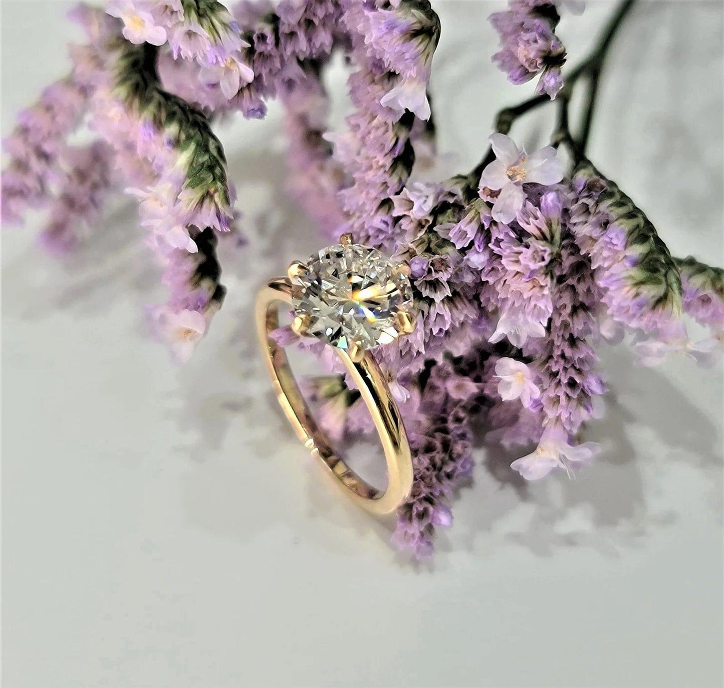 3 Carat Solitaire Round Moissanite Diamond Engagement Ring - JBR Jeweler