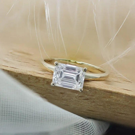 3Ct Emerald Cut Lab Grown-CVD Diamond Signature Engagement Ring - JBR Jeweler