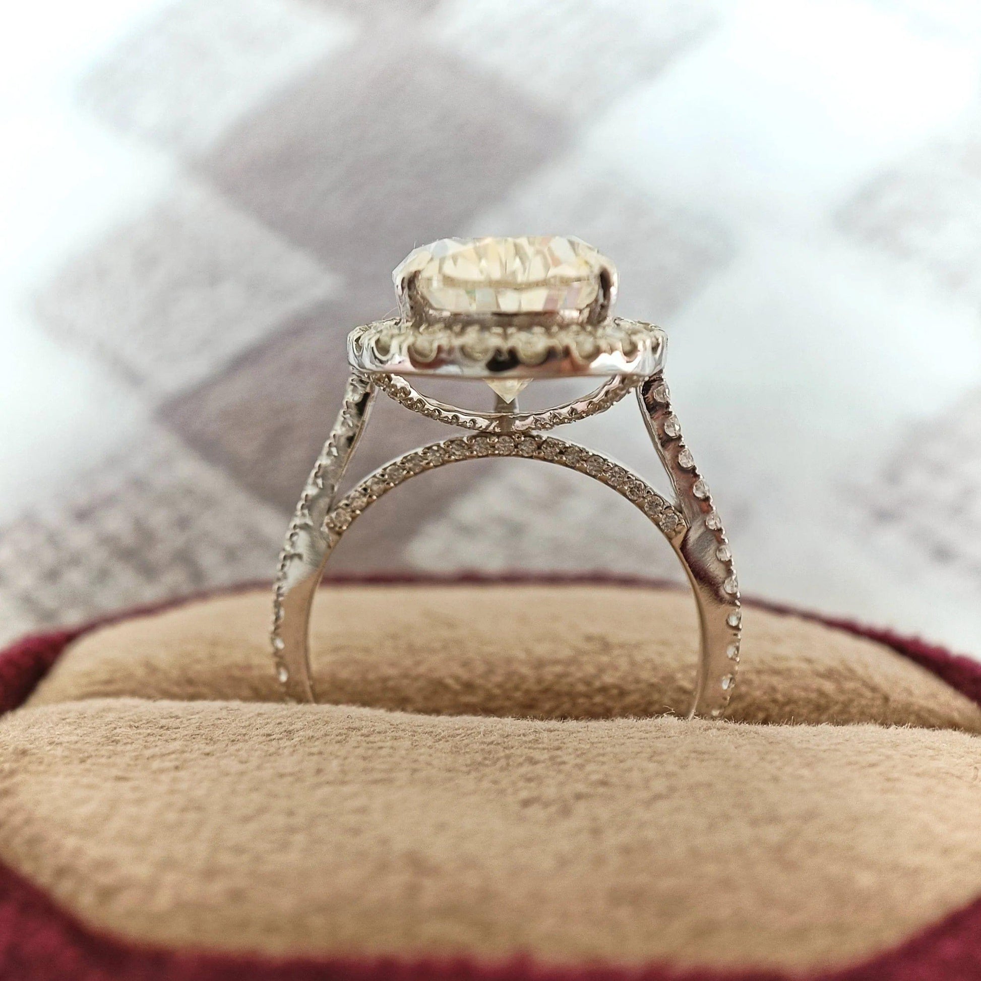 3CT Pear Cut Double Halo Lab-Grown Diamond Engagement Ring - JBR Jeweler