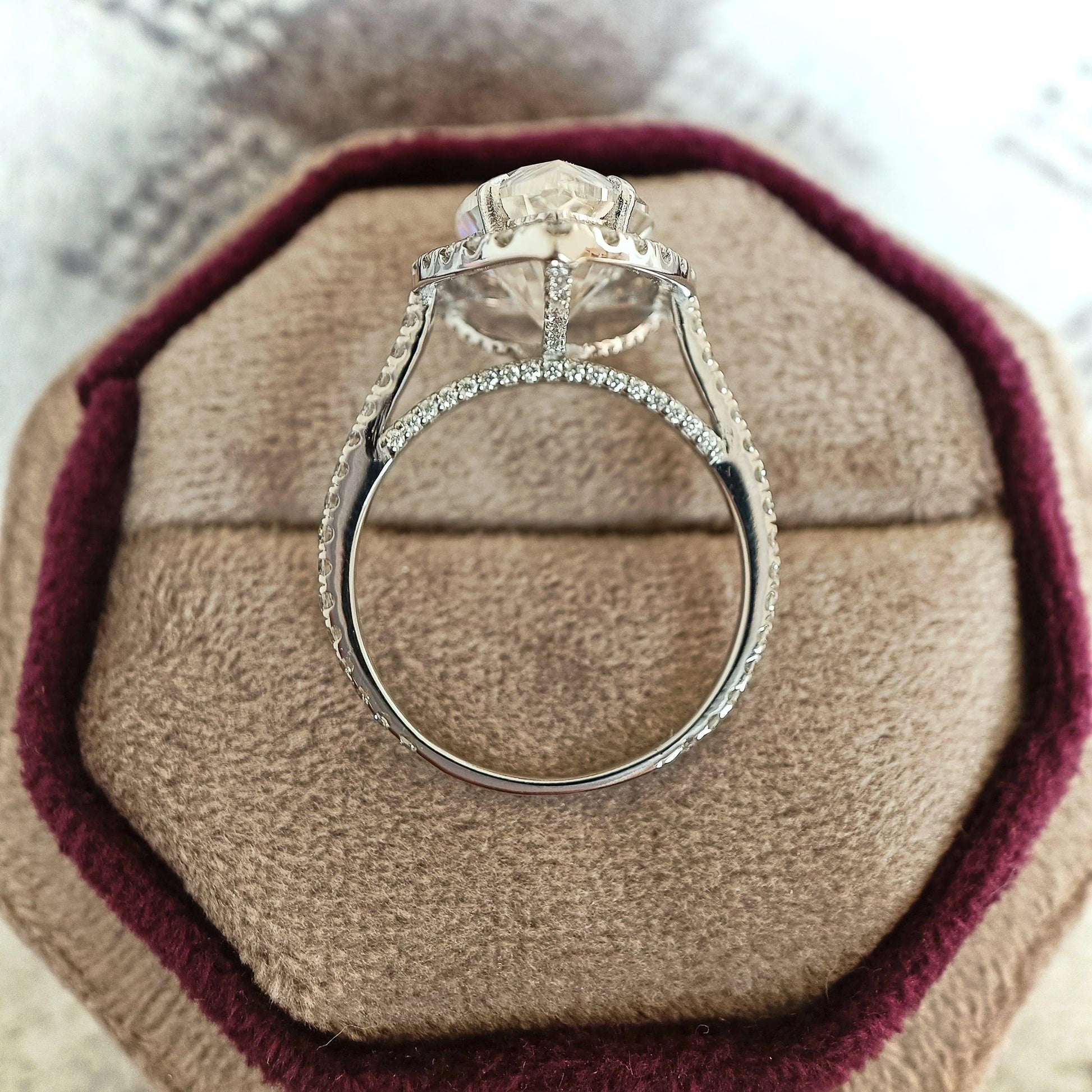 3CT Pear Cut Double Halo Lab-Grown Diamond Engagement Ring - JBR Jeweler