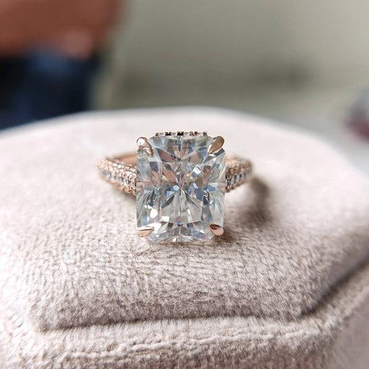 3CT Radiant Cut Pave Set Lab-Grown Diamond Engagement Ring - JBR Jeweler