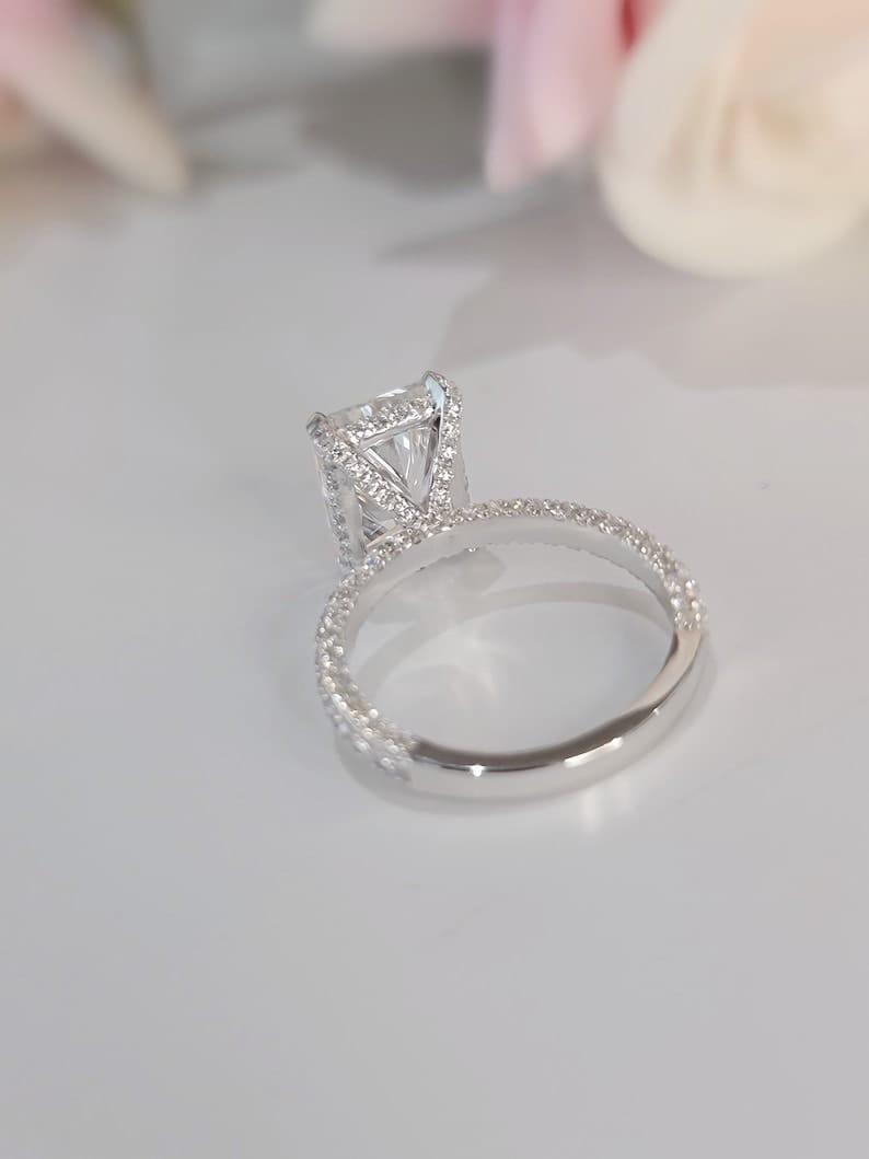 4 Carat Radiant Cut Engagement Ring Bridal Set With Stacking Ring - JBR Jeweler