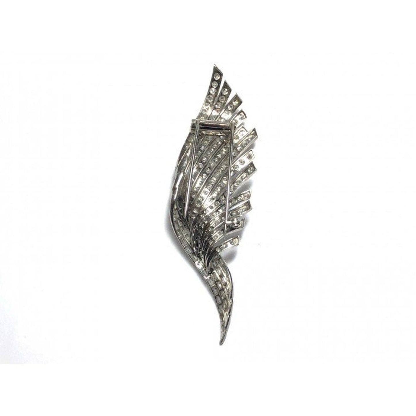 5.40ct Vintage Leaf baguette Moissanite Diamond Women's Art Deco Brooch pin - JBR Jeweler