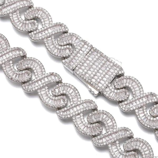 6mm Baguette & Round Moissanite Diamond Clustered Miami Cuban Link Bracelet - JBR Jeweler
