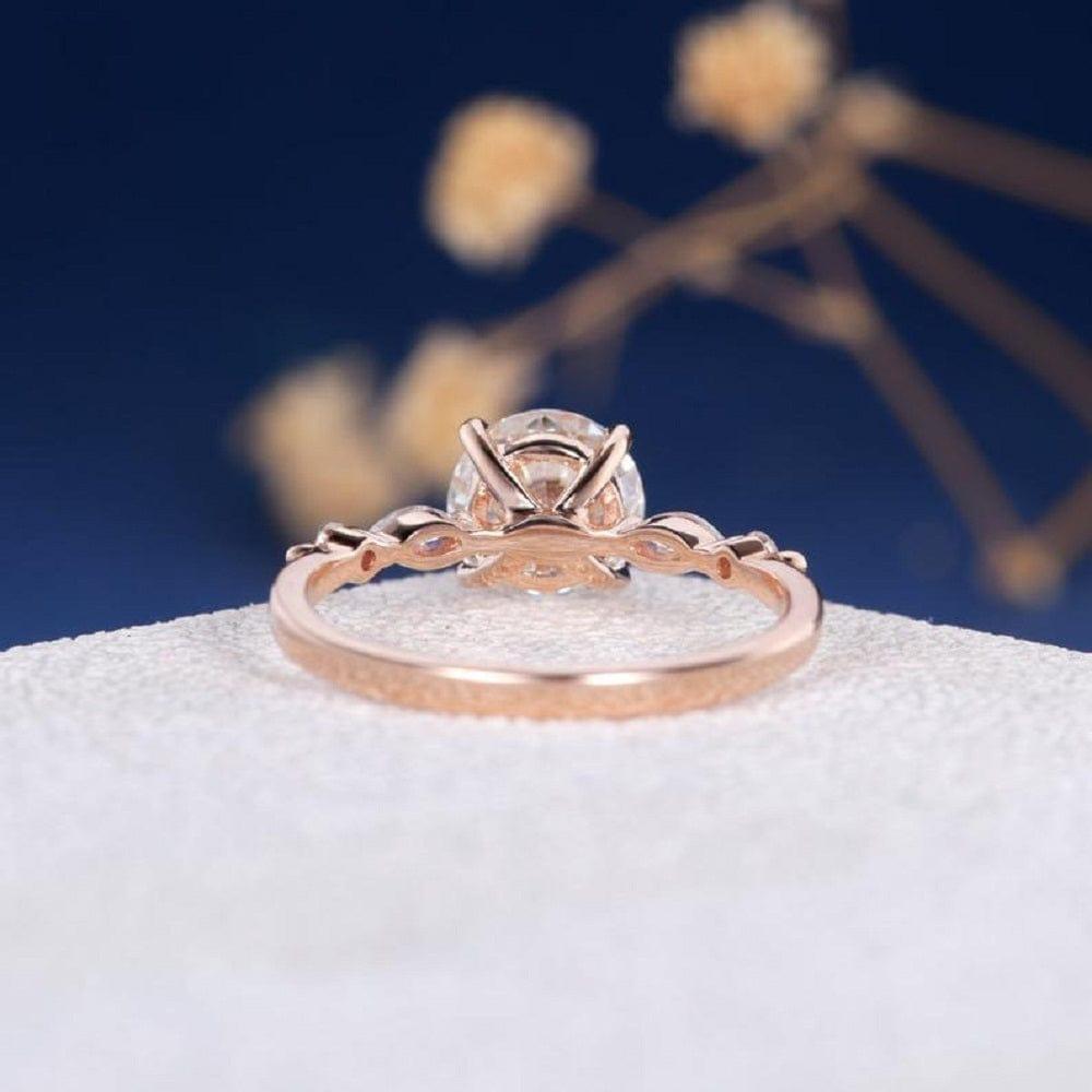 7 MM Round Cut Bridal Antique Promise Marquise Band Moissanite Engagement Ring - JBR Jeweler