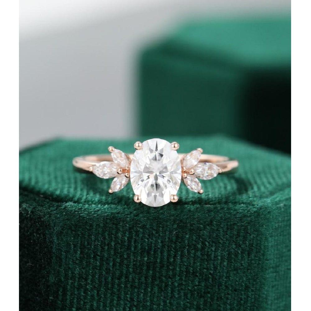 8x6 MM Elongated Oval Cut Diamond Moissanite Engagement Anniversary Ring - JBR Jeweler