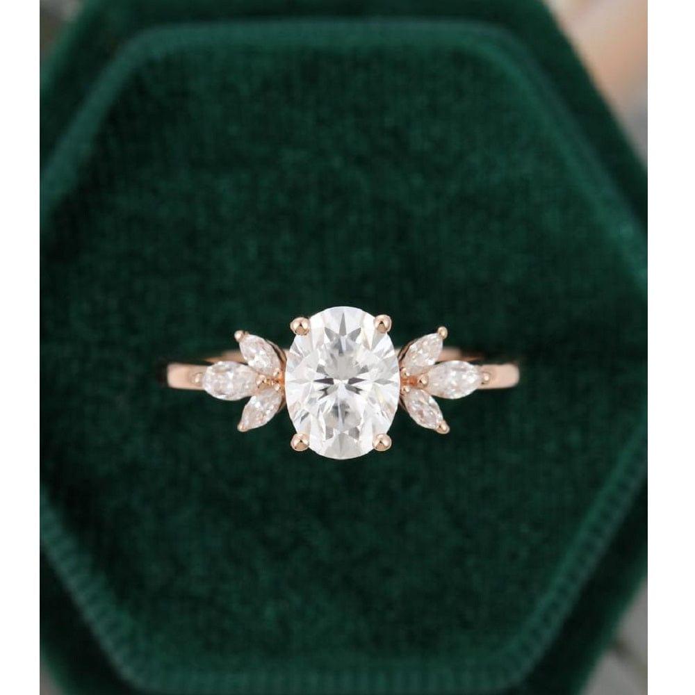 8x6 MM Elongated Oval Cut Diamond Moissanite Engagement Anniversary Ring - JBR Jeweler