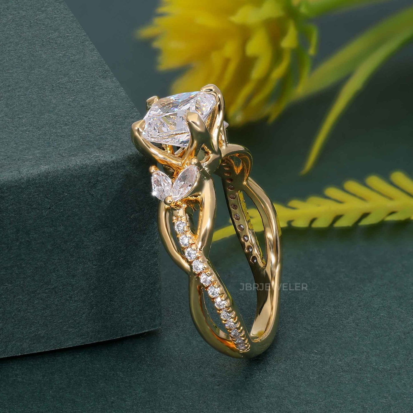 Bouquet Cushion Lab Grown Diamond Engagement Ring