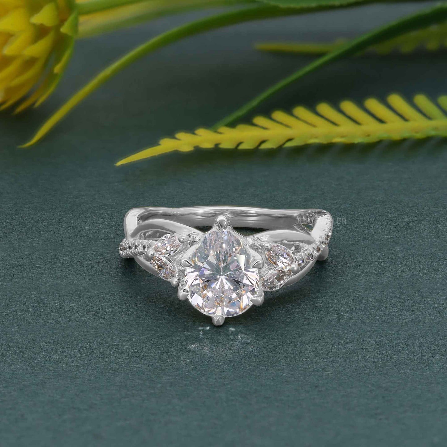 Bouquet Pear Lab Grown Diamond Engagement Ring