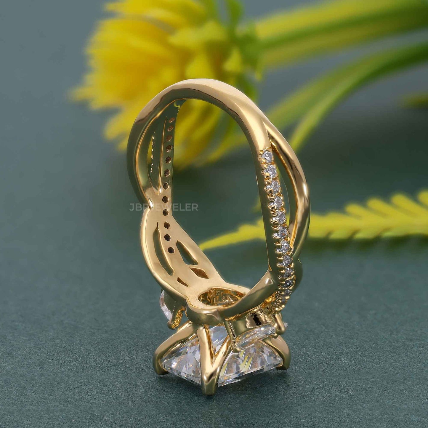 Bouquet Radiant Lab Grown Diamond Engagement Ring