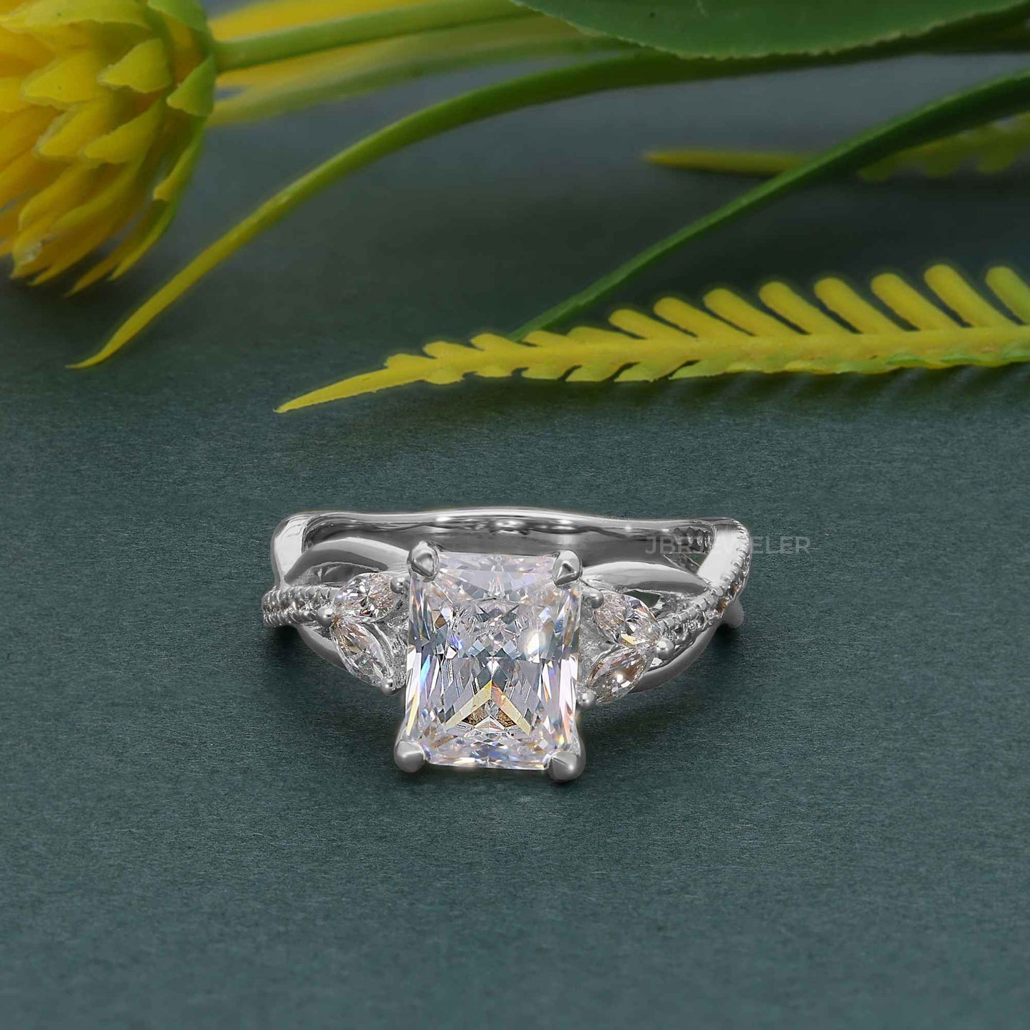 Bouquet Radiant Lab Grown Diamond Engagement Ring