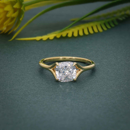 Revealed Solitaire Cushion Lab Grown Diamond Engagement Ring