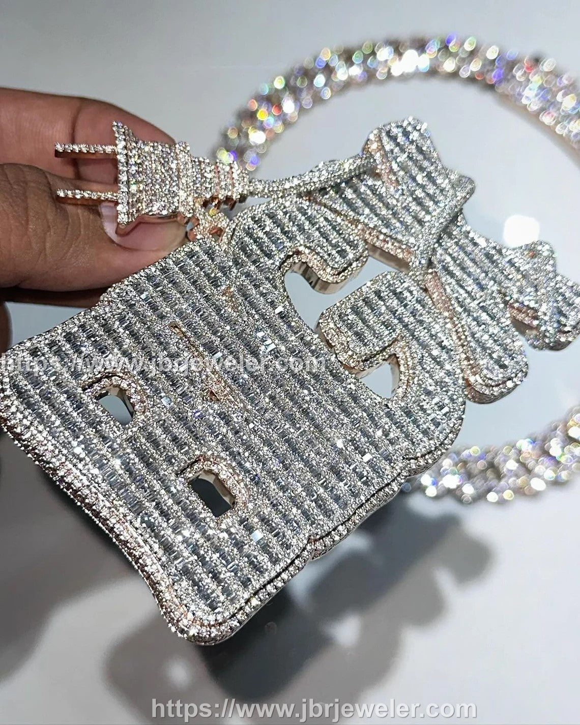 Custom Name Diamond Pendant Real VVS Moissanite Men Hip Hop Pendant Bust Down Highest Quality 925 Silver Iced out Pendant For Birthday Gift
